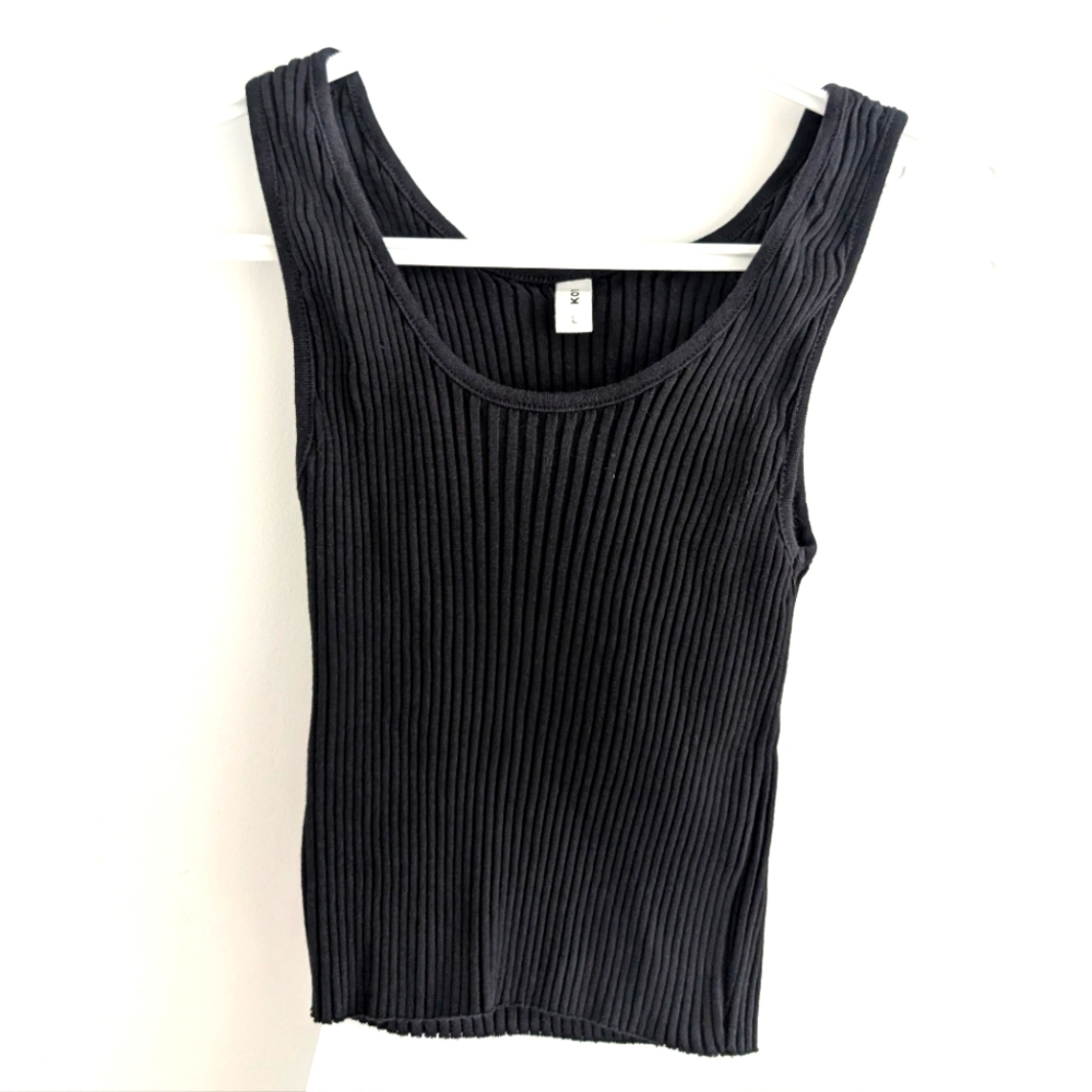 Sold Out Kotn Black Ribbed Cropped Tank Top